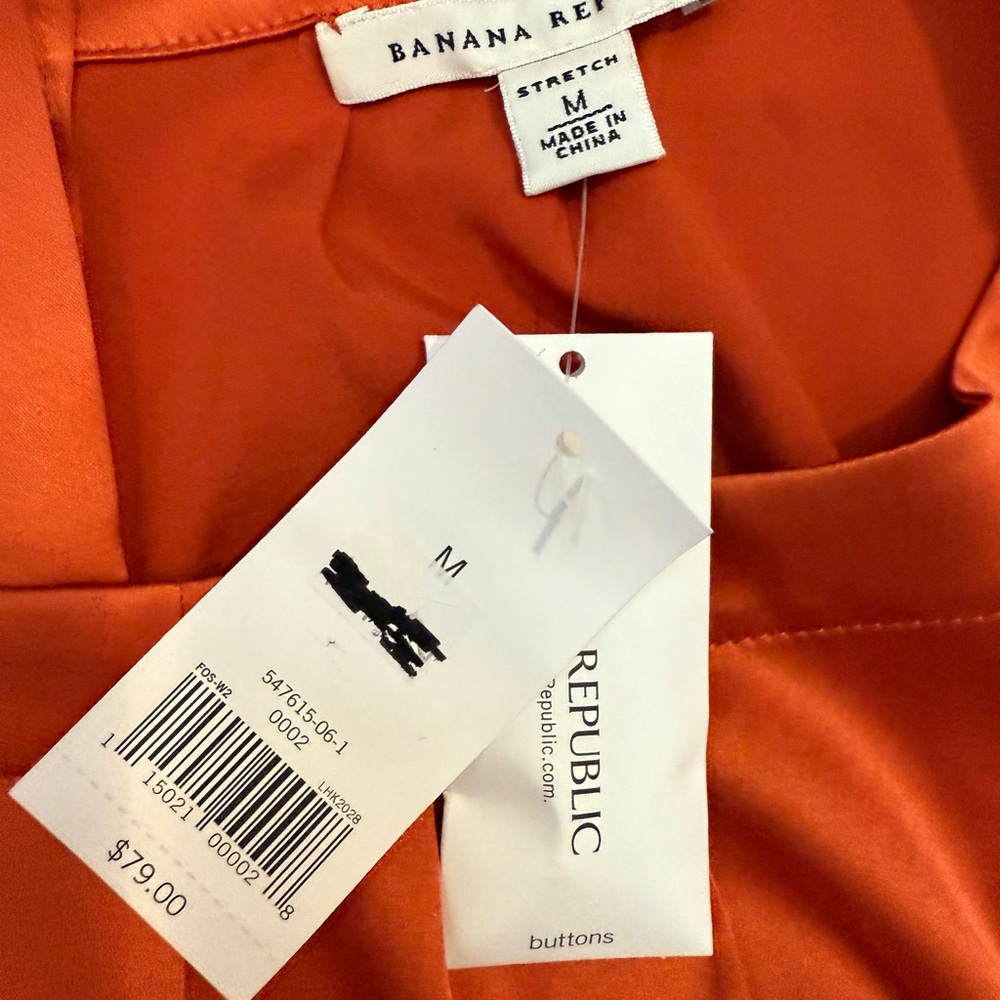 Banana Republic Rust Silk Blouse with 3/4 Sleeves - Picture 8 of 8